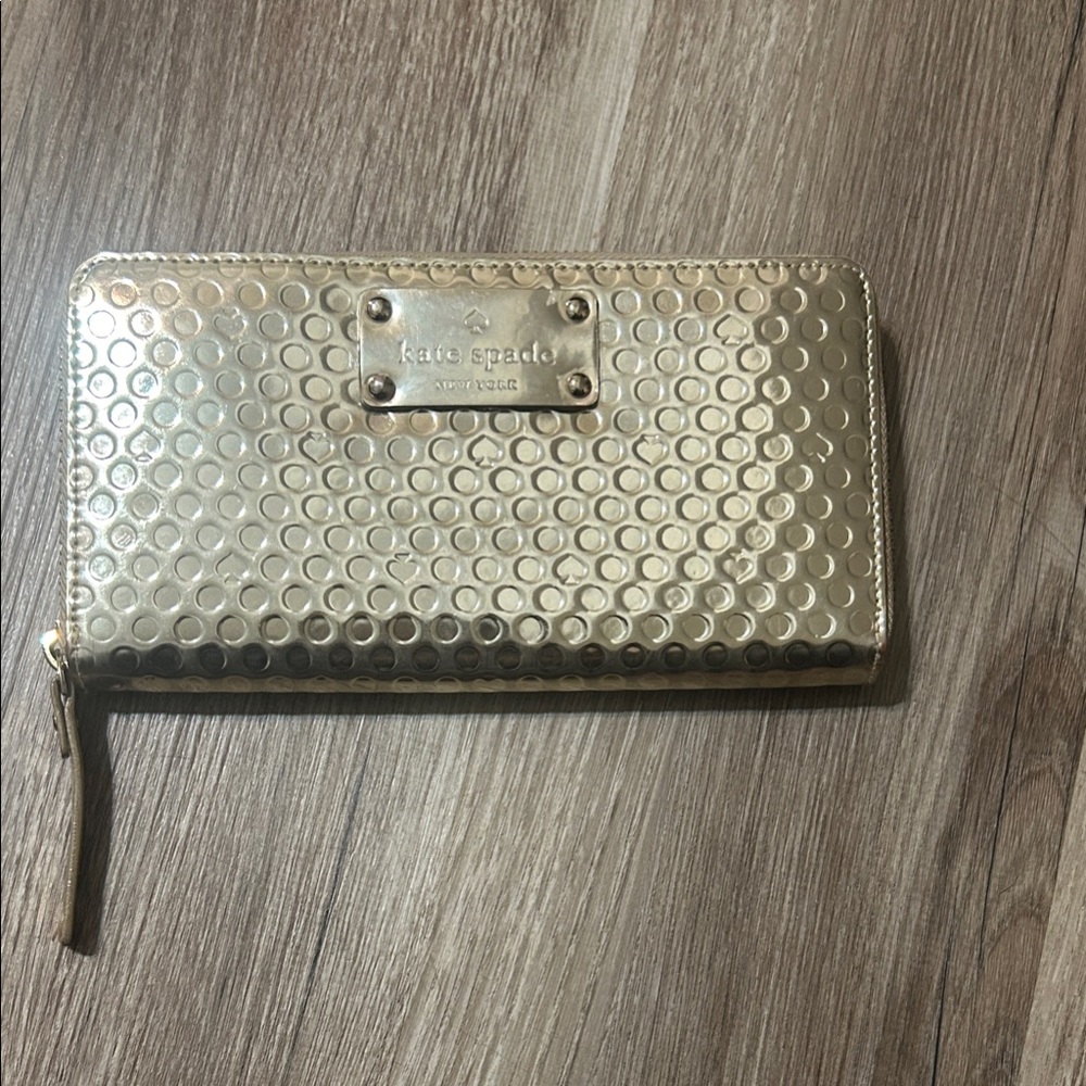 Kate Spade Beale St Caterina Gold Reflective Wallet Bubble Wrap